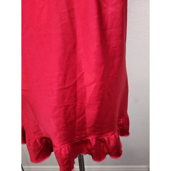 Victorias Secret Angels RED Babydoll Mini Dress S Bow Lace Trim Milkmaid Fairy - Picture 8 of 11